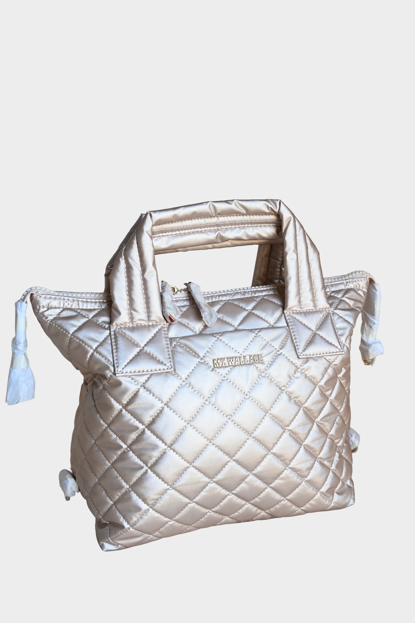 MZ Wallace Small Sutton Deluxe Rose Gold Quilted Tote NWT