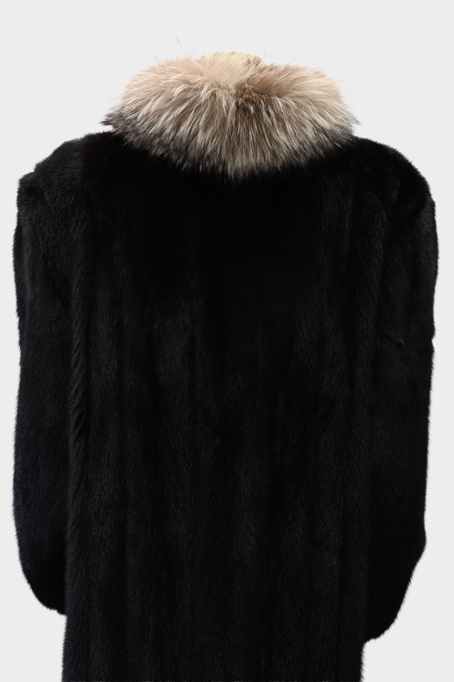 Mink Coat with Silver Fox Tuxedo Trim