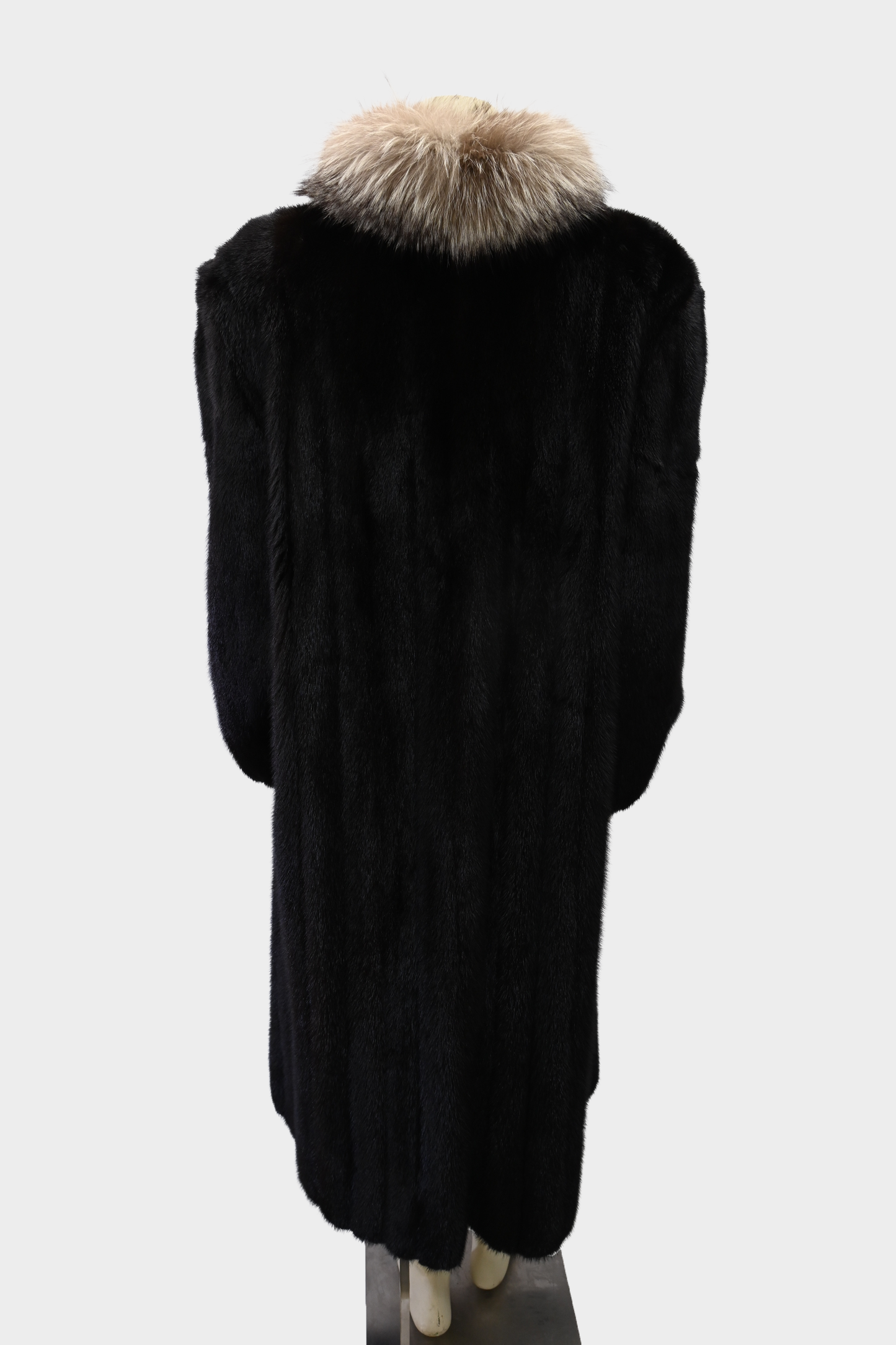 Mink Coat with Silver Fox Tuxedo Trim