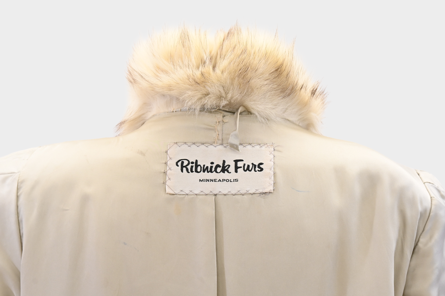 Sapphire Full Length Mink Coat with Fox Fur Tuxedo Trim