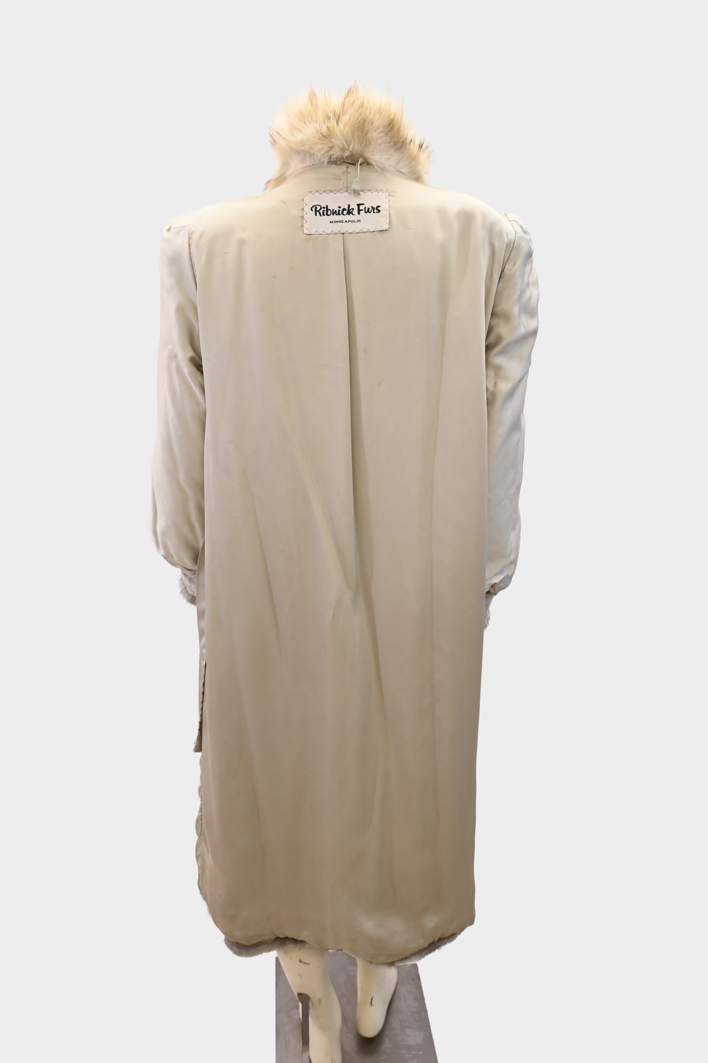 Sapphire Full Length Mink Coat with Fox Fur Tuxedo Trim