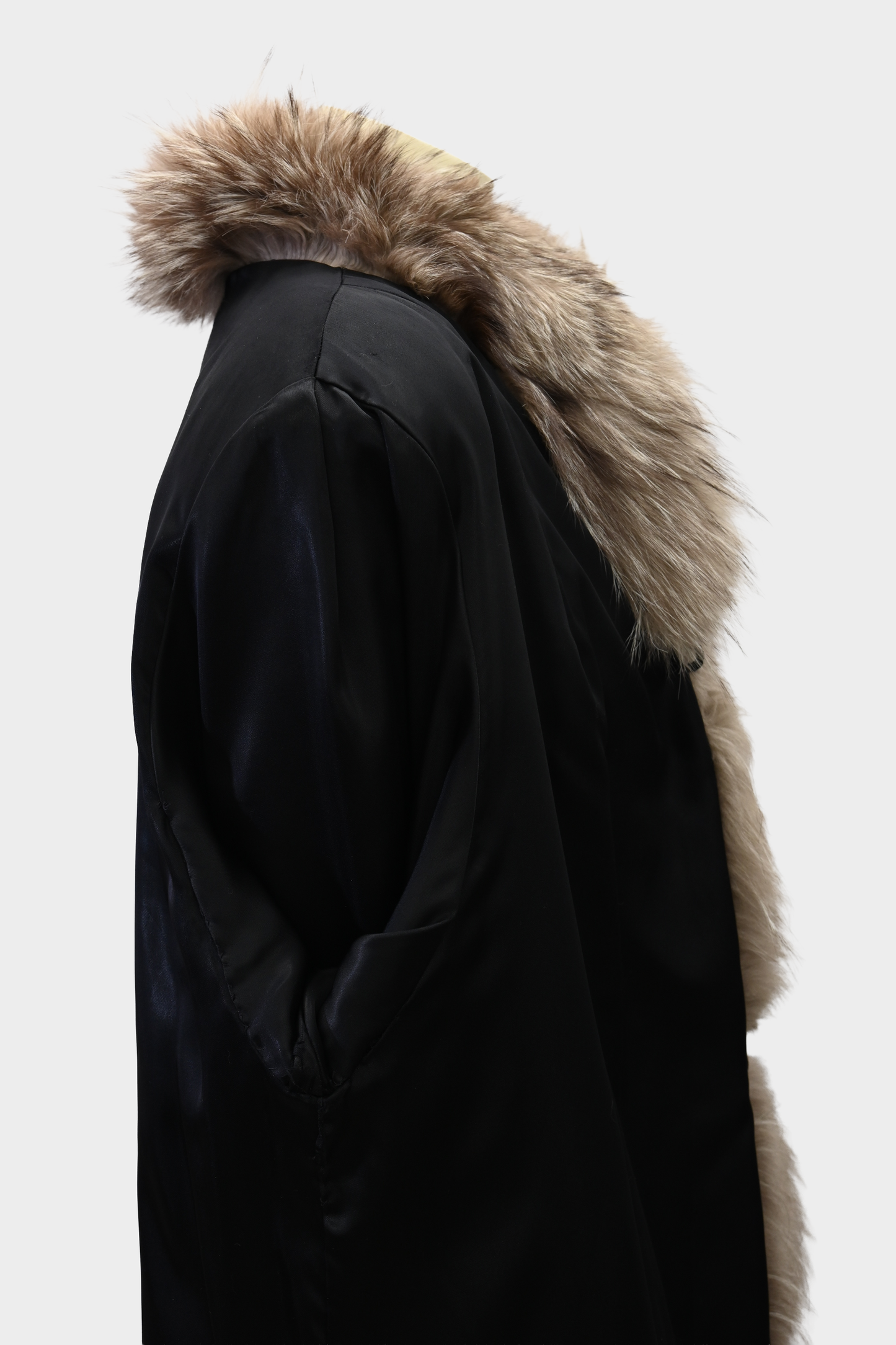 Mink Coat with Silver Fox Tuxedo Trim