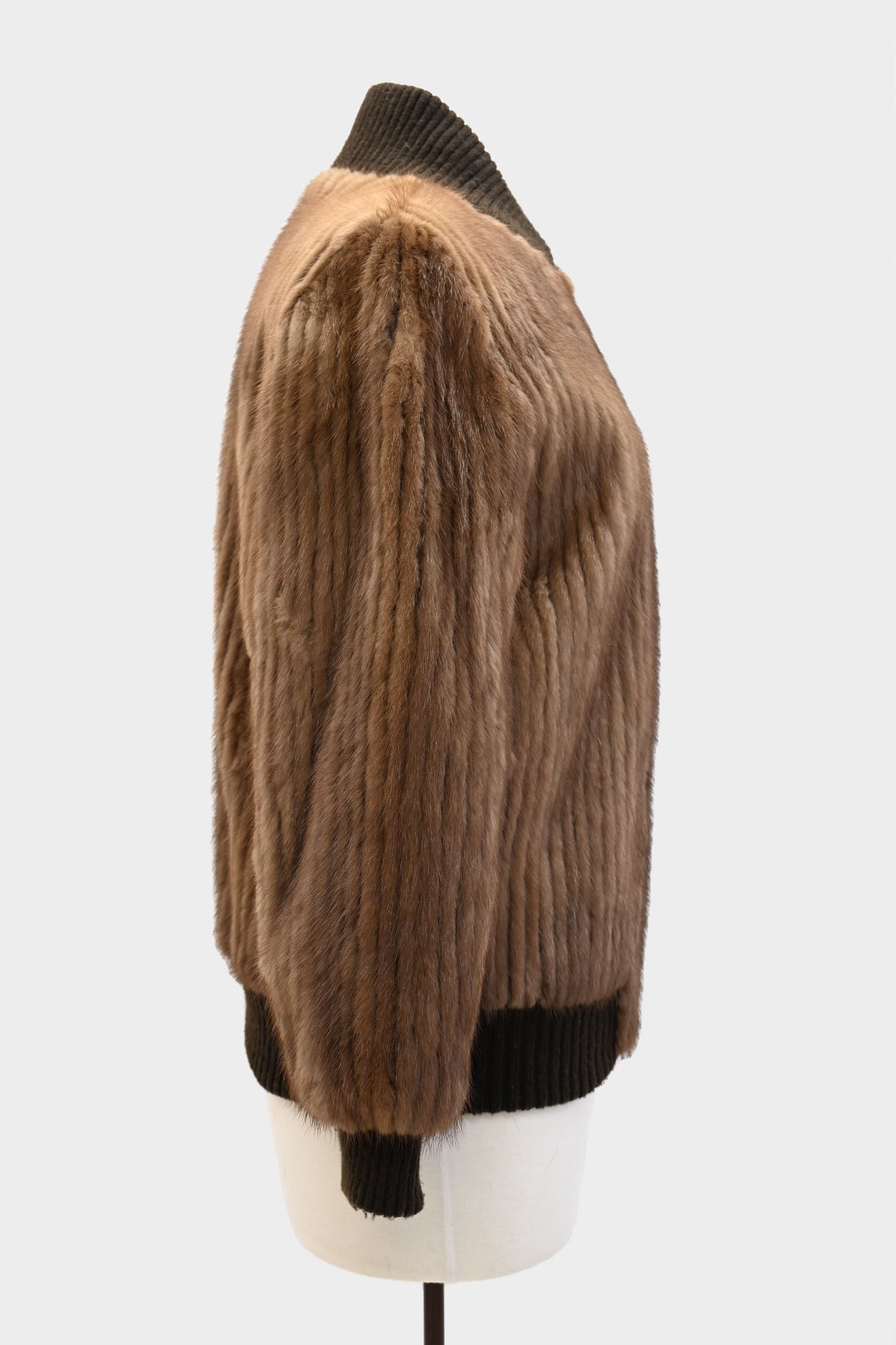 Mink & Leather Bomber Jacket