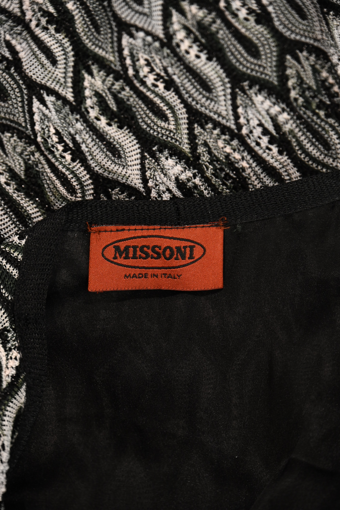Missoni Black & White Sleeveless Knit Lace Panel Dress, SZ XS / S