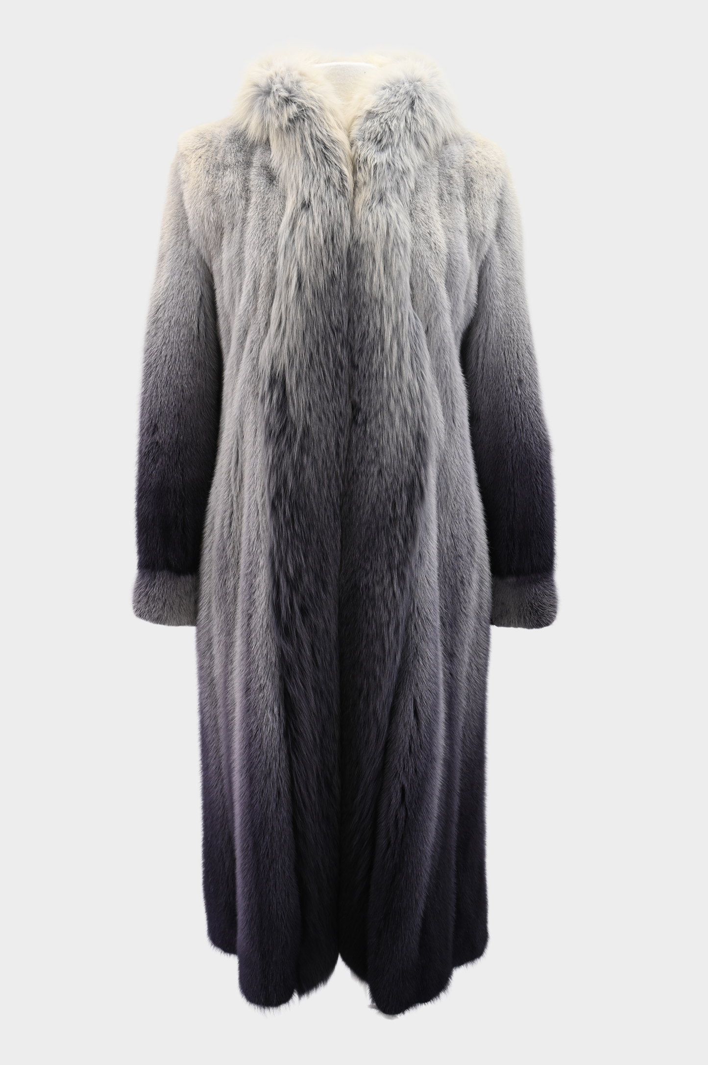 Ombré Mink and Fox Fur Coat