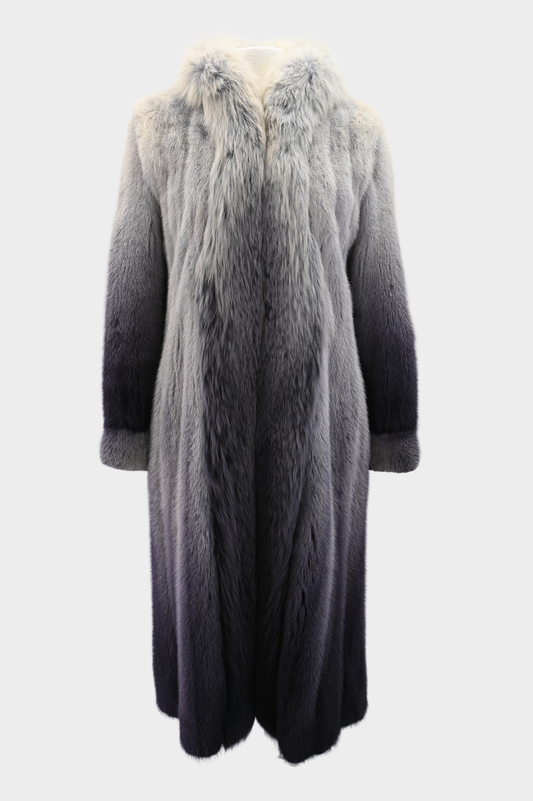 Ombré Mink and Fox Fur Coat