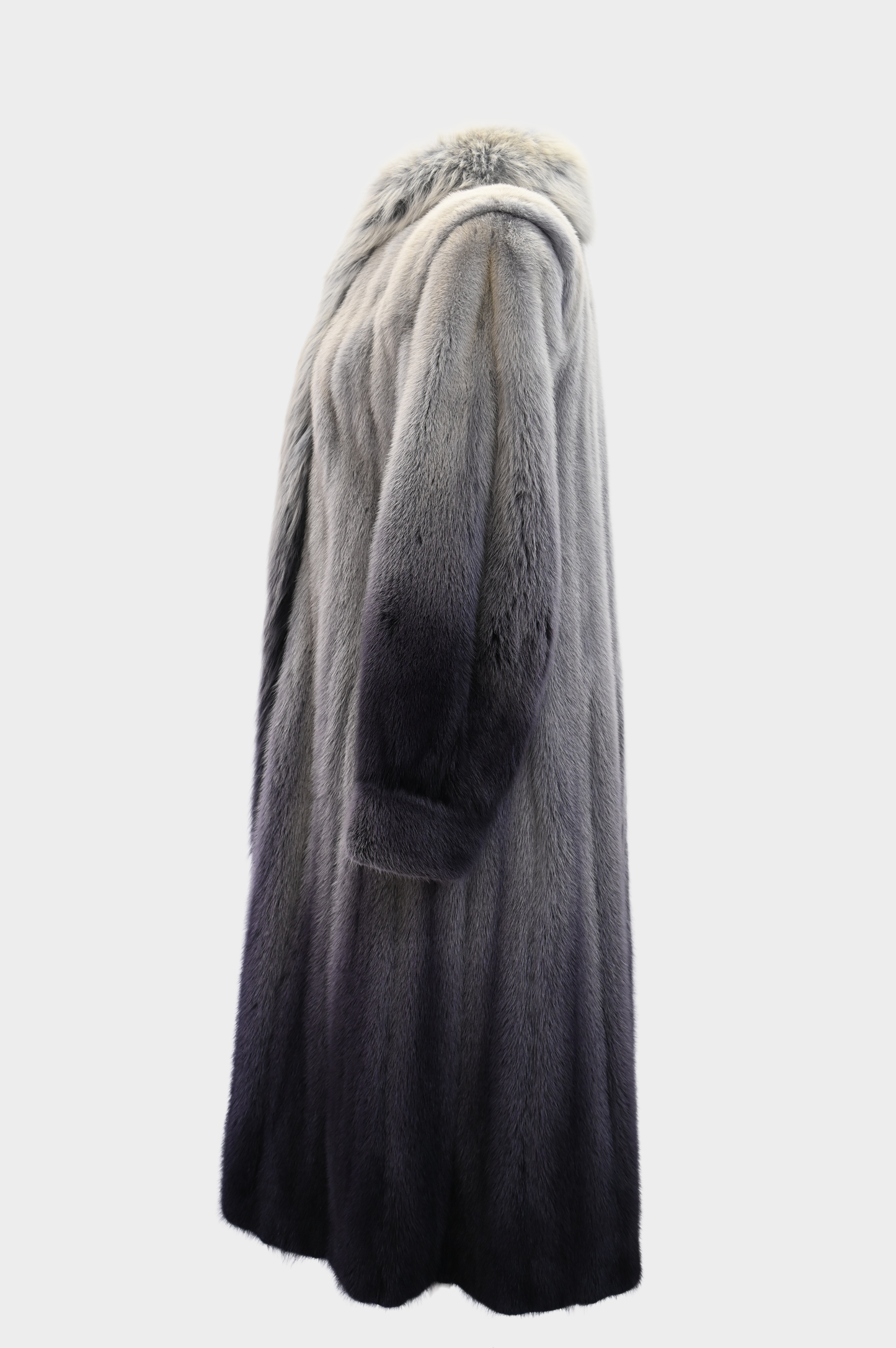 Ombré Mink and Fox Fur Coat