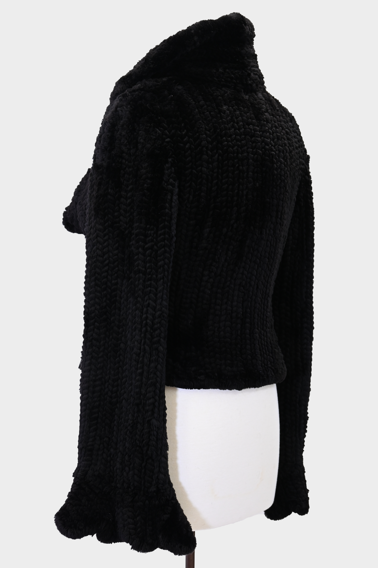 Rabbit Fur Scalloped Jacket