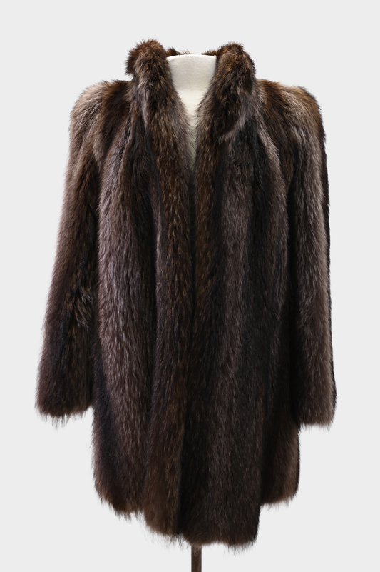 Raccoon Fur Mid Length Coat