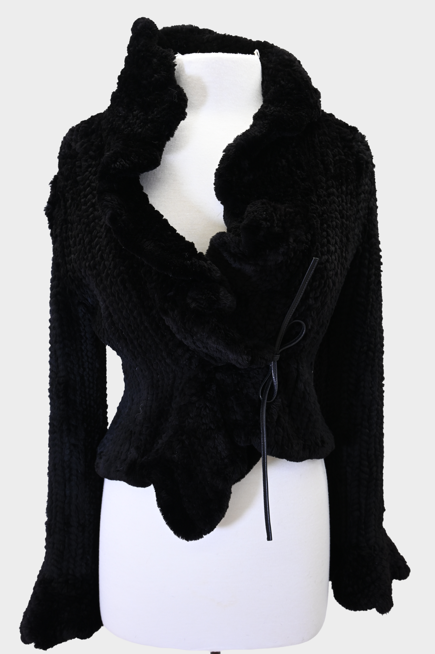 Rabbit Fur Scalloped Jacket