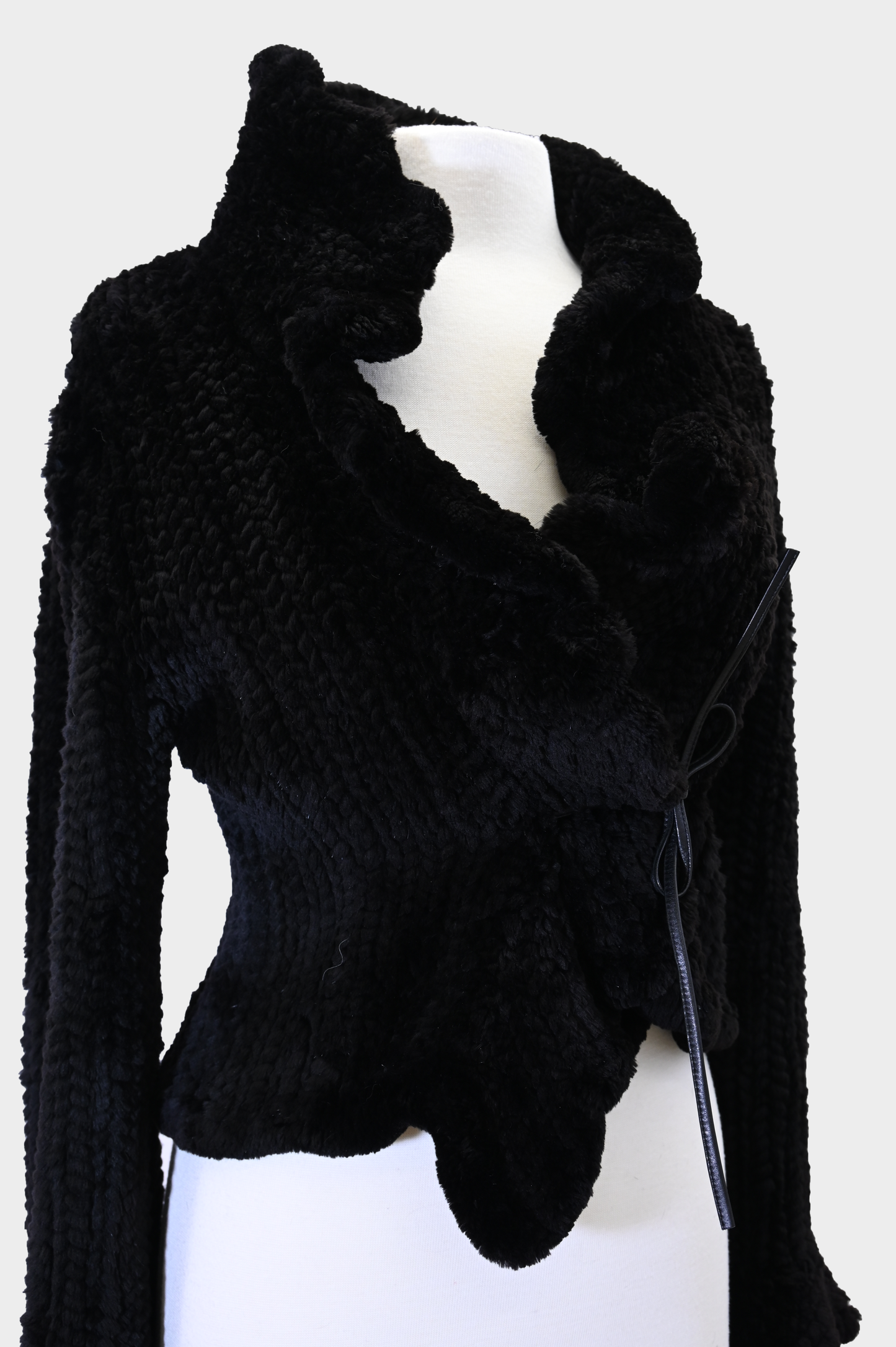 Rabbit Fur Scalloped Jacket