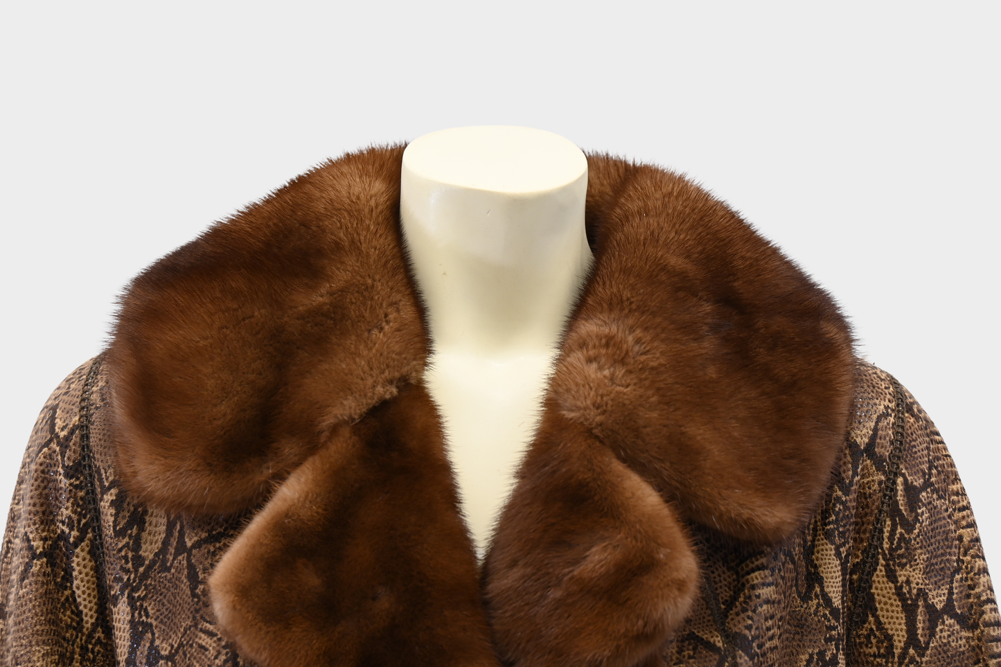 Mink Fur and Snakeprint Reversible Coat