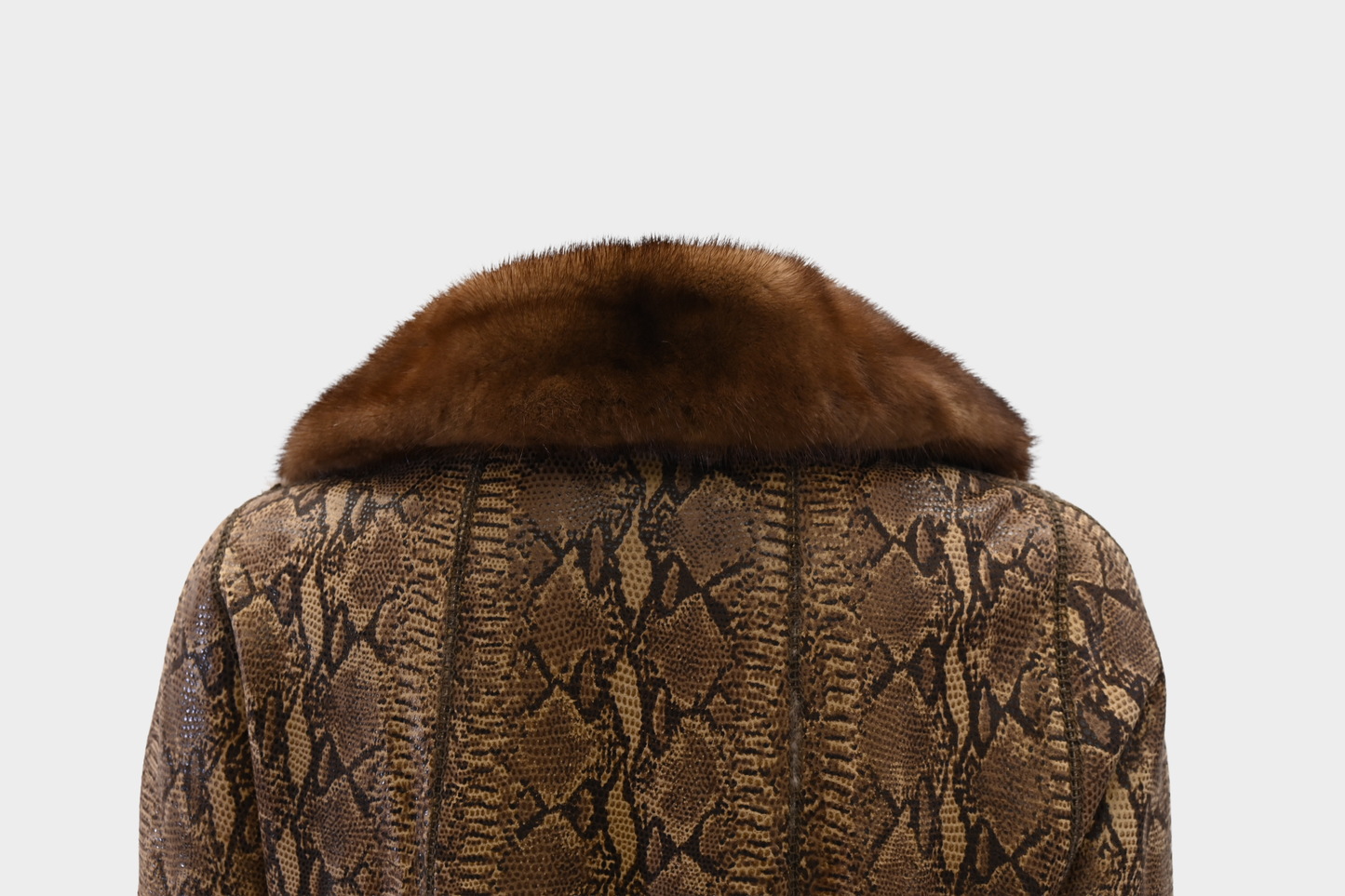 Mink Fur and Snakeprint Reversible Coat