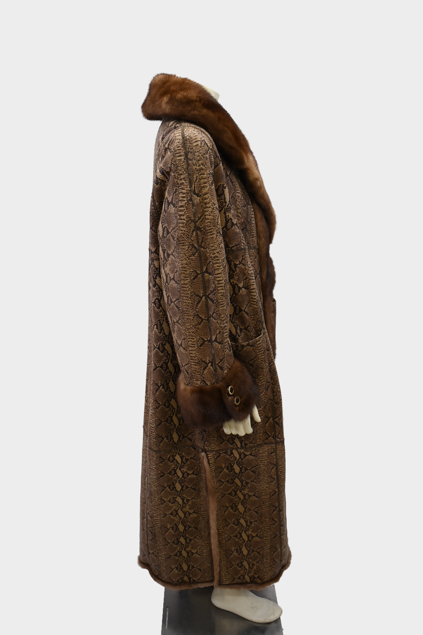 Mink Fur and Snakeprint Reversible Coat