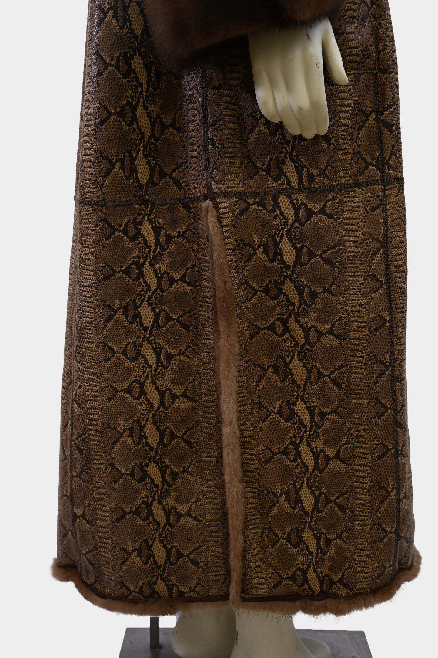 Mink Fur and Snakeprint Reversible Coat