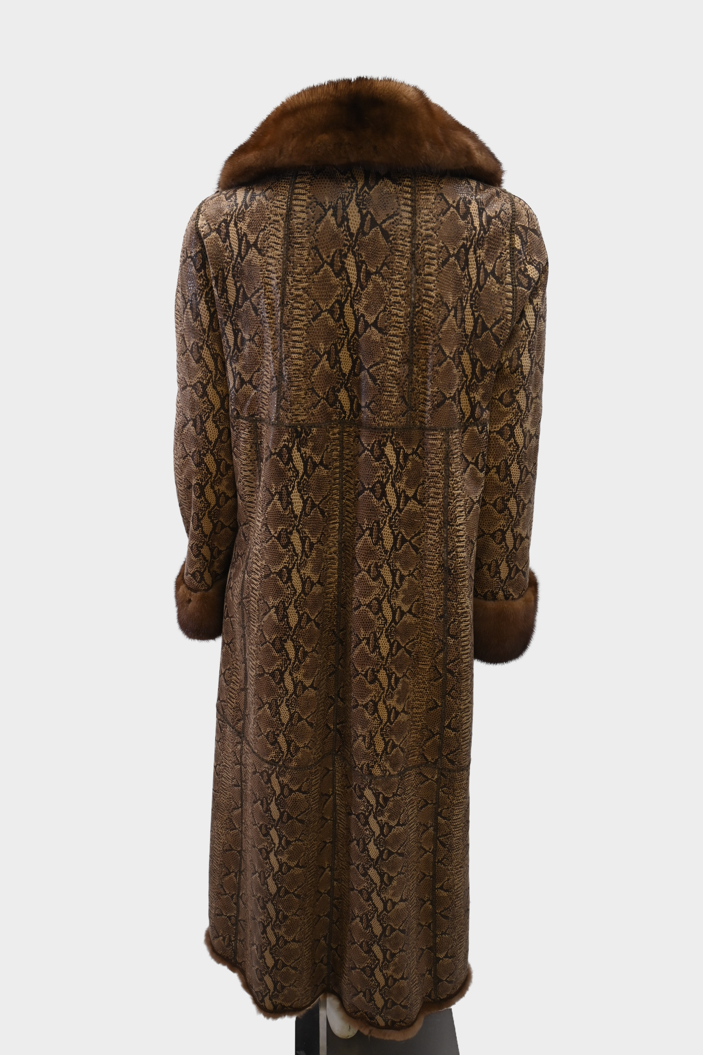Mink Fur and Snakeprint Reversible Coat