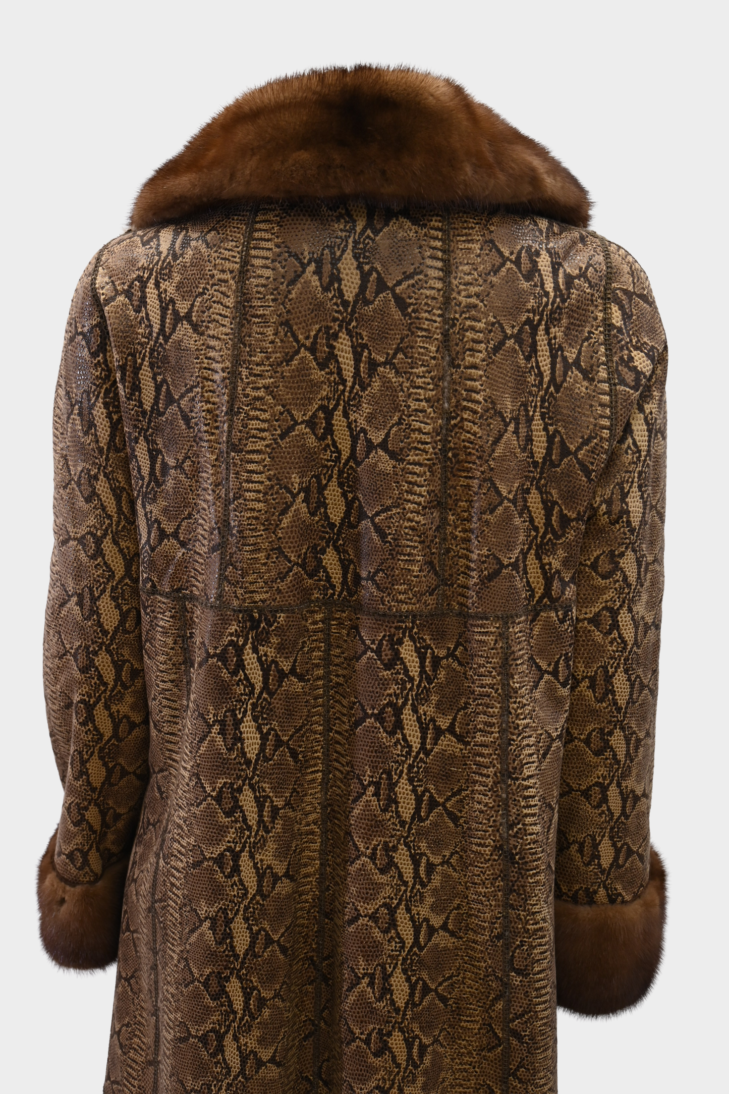 Mink Fur and Snakeprint Reversible Coat
