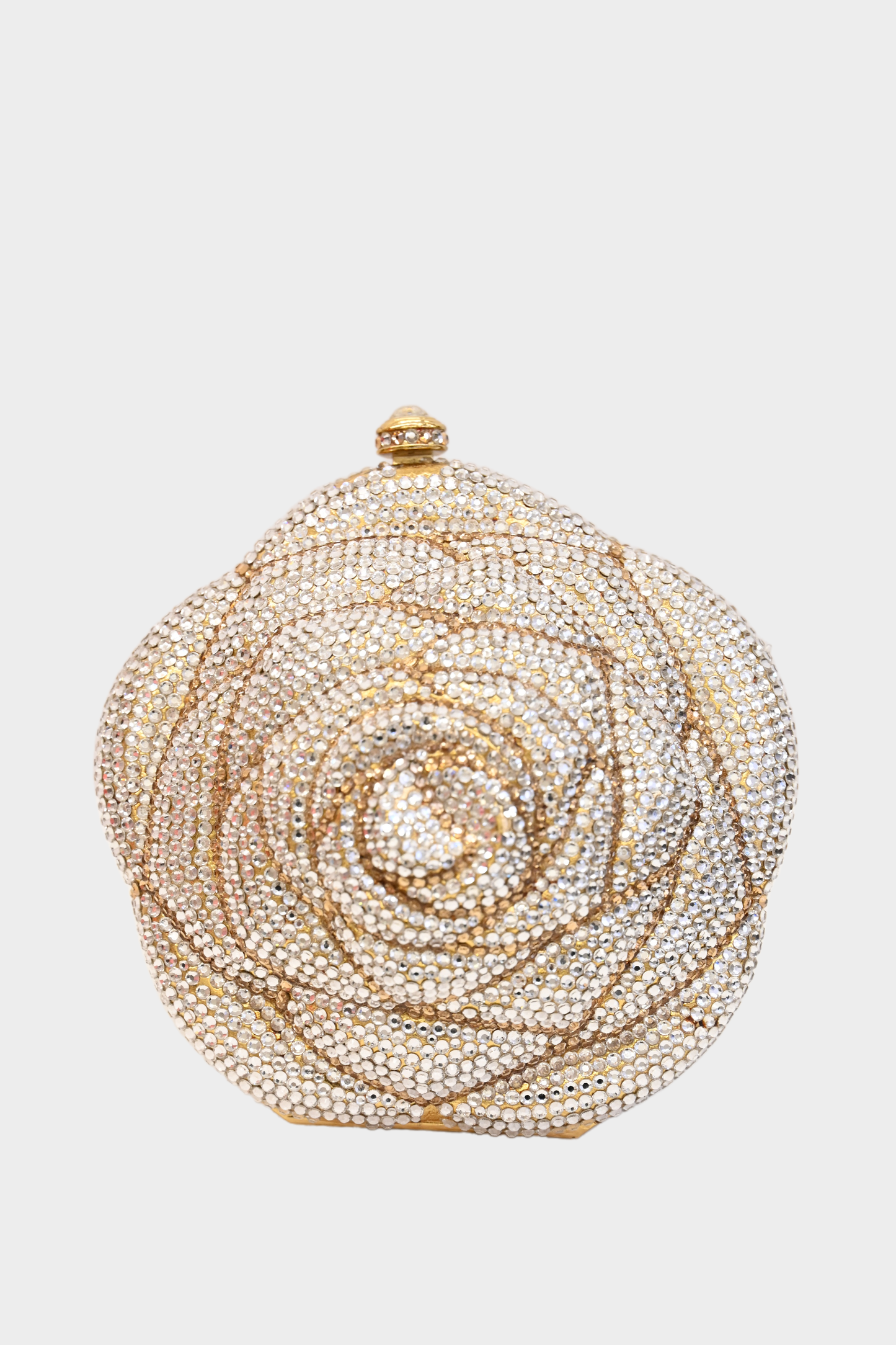 Unsigned Crystal Rose Minaudière Evening Bag