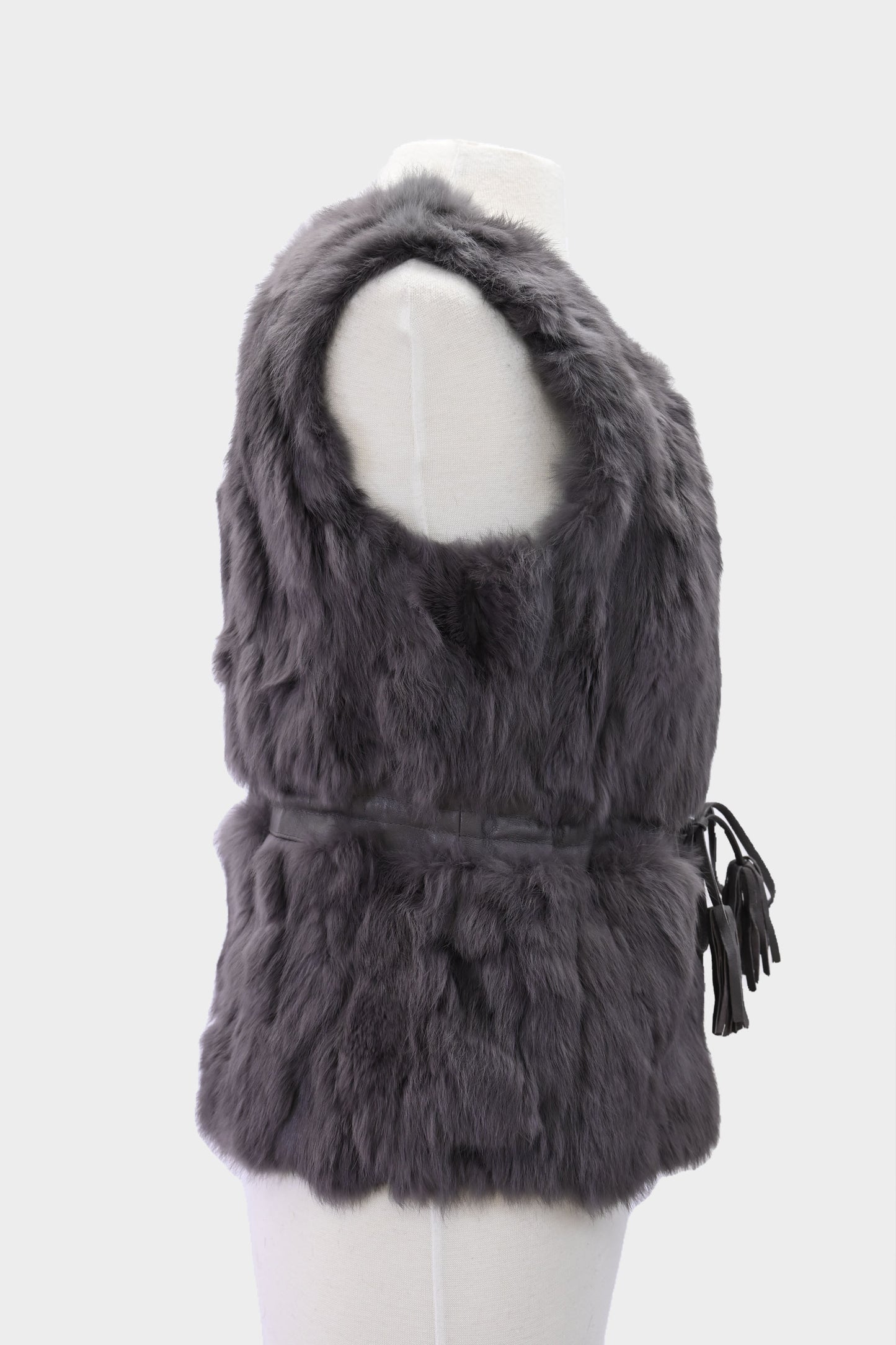 Rabbit Fur & Leather Vest