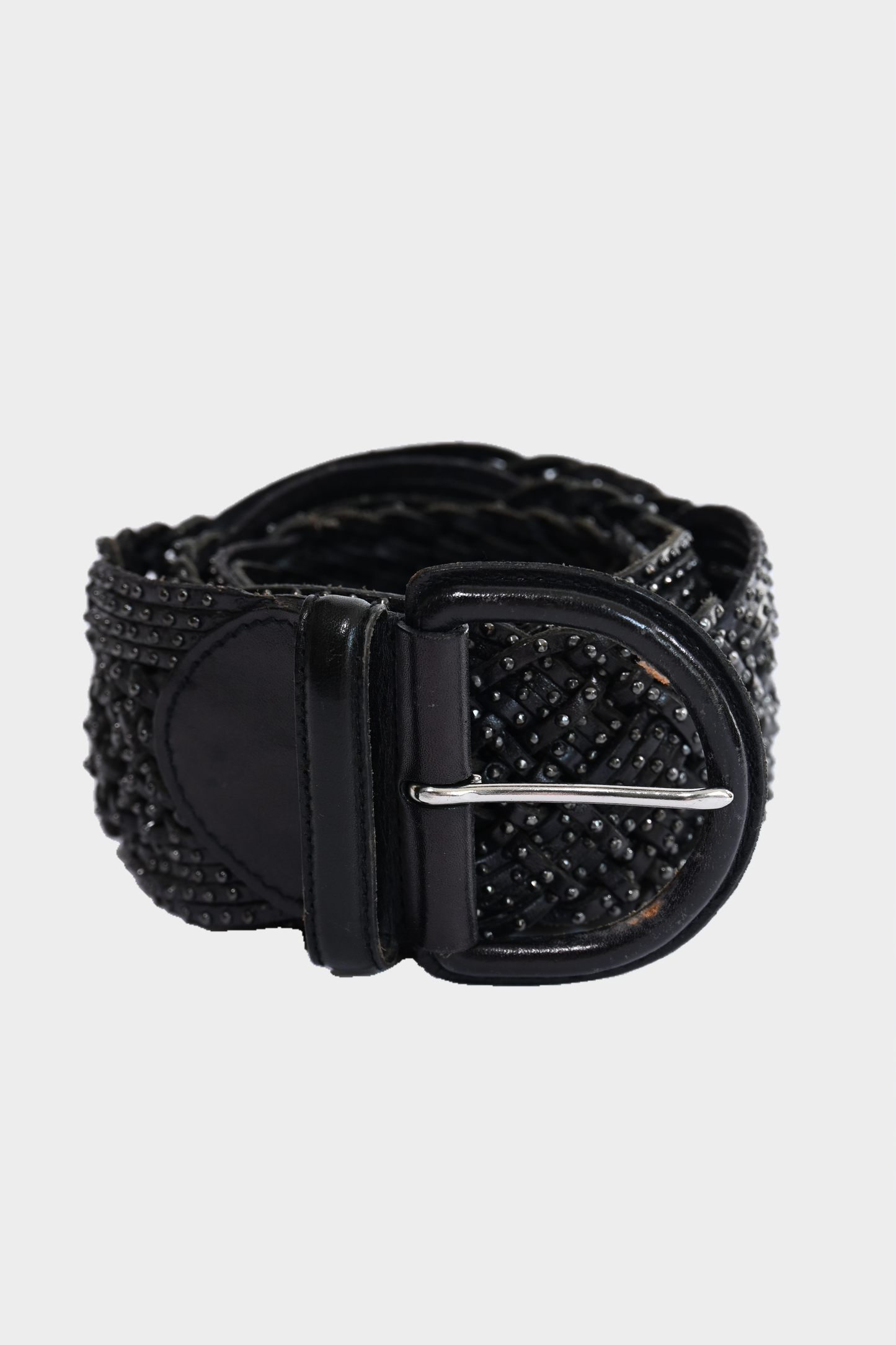 Ralph Lauren Collection Handwoven Studded Leather Belt