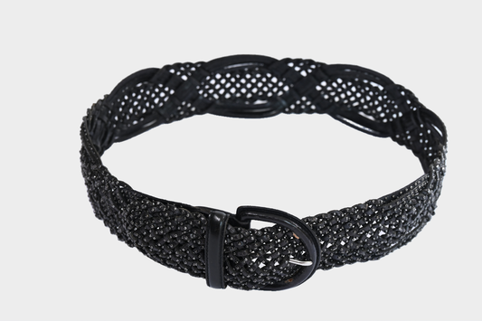 Ralph Lauren Collection Handwoven Studded Leather Belt