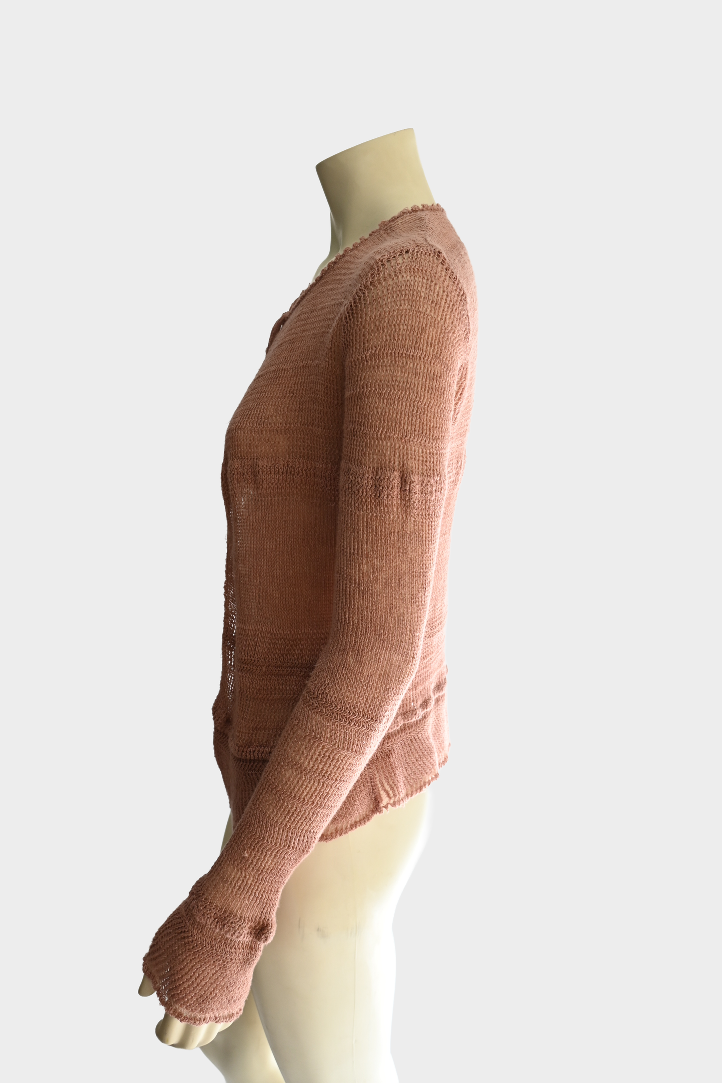 Ralph Lauren Purple Label 100% Linen Open Knit Tie Front Cardigan