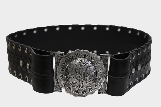 St John Leather Concho Belt