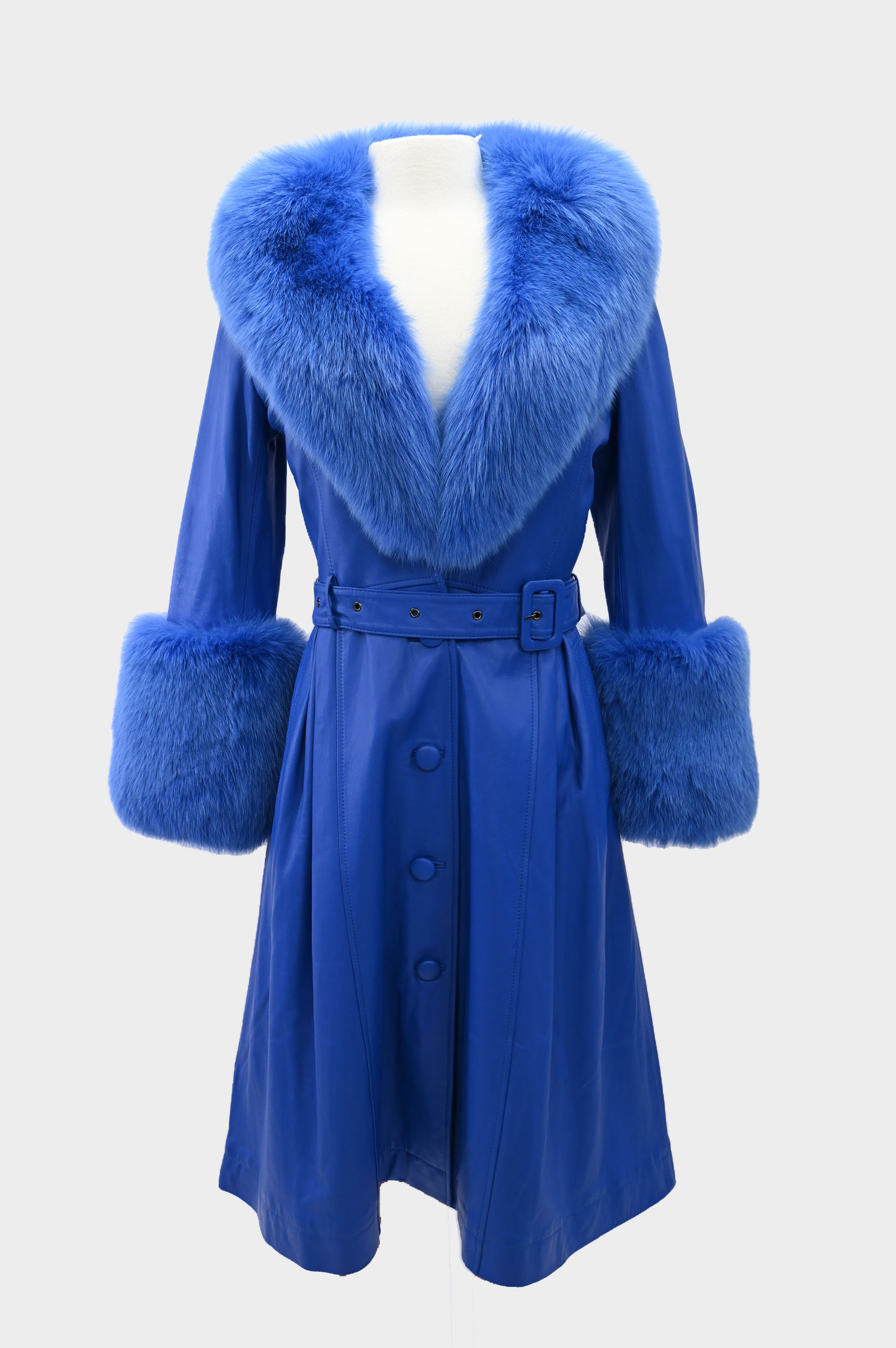 Saks Potts Leather Fox Fur Coat
