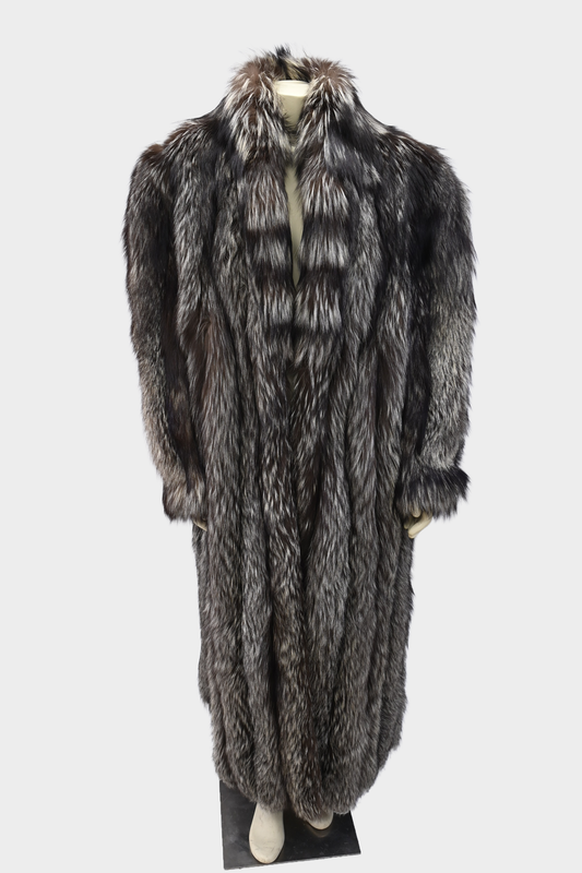 Silver Fox Full Length Fur Coat