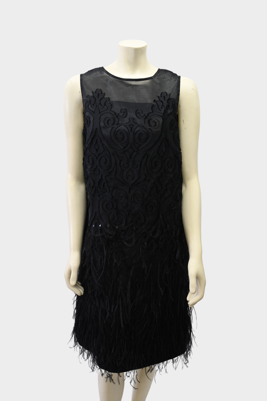 St. John Collection Feathered Dress NWT