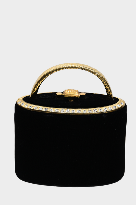 J&S Original Black Velvet Evening Bag - Vintage