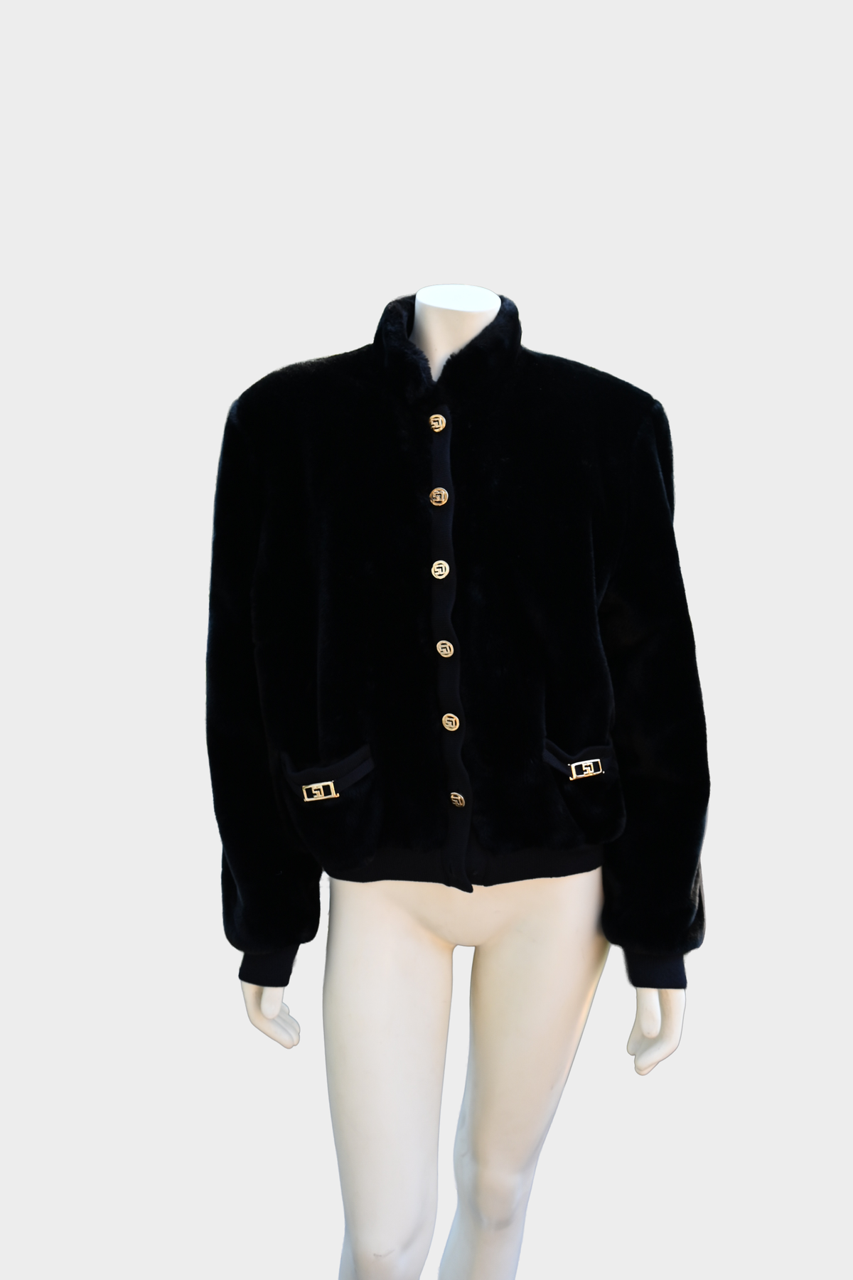 St. John Faux Fur Bomber Jacket