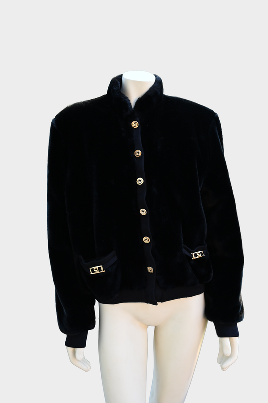 St. John Faux Fur Bomber Jacket