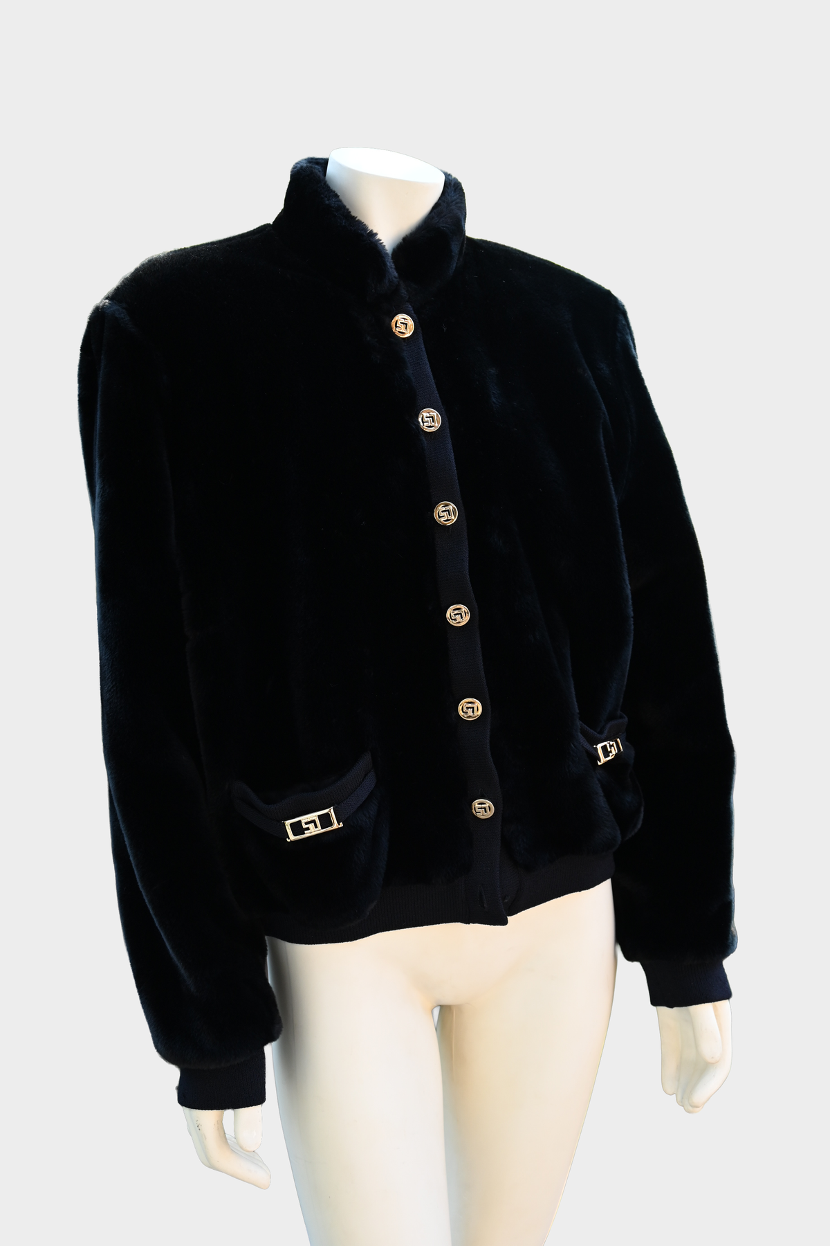 St. John Faux Fur Bomber Jacket