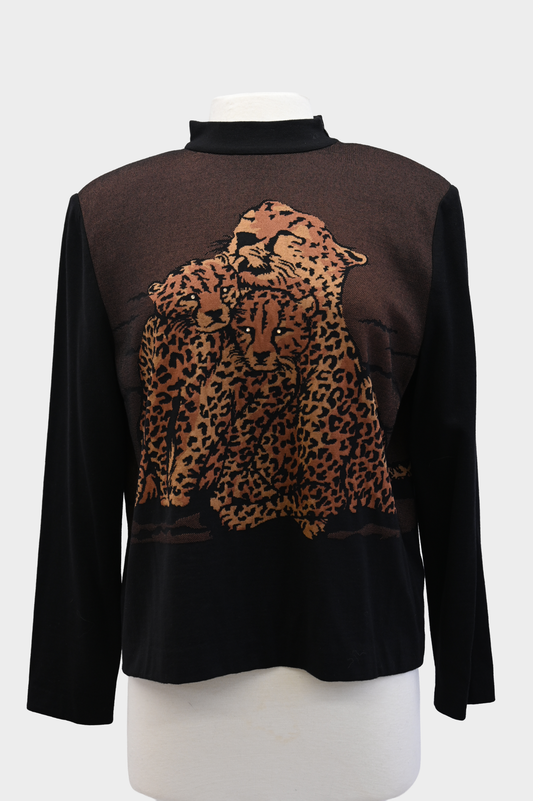 St John Leopard Sweater