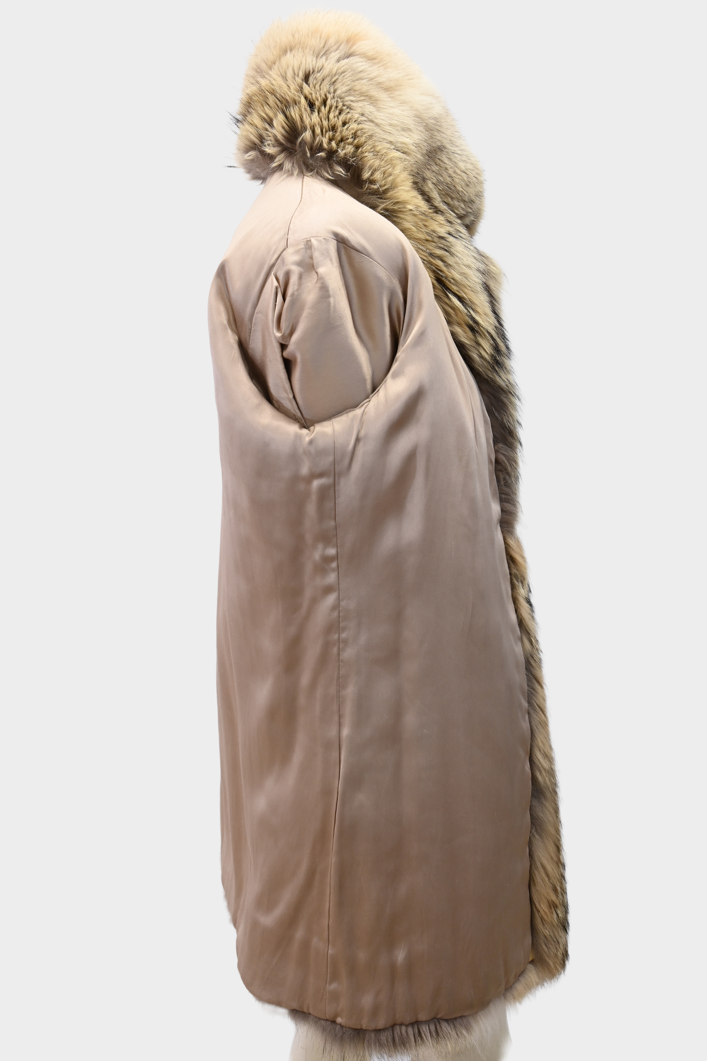 Coyote Fur Coat with Shawl Collar