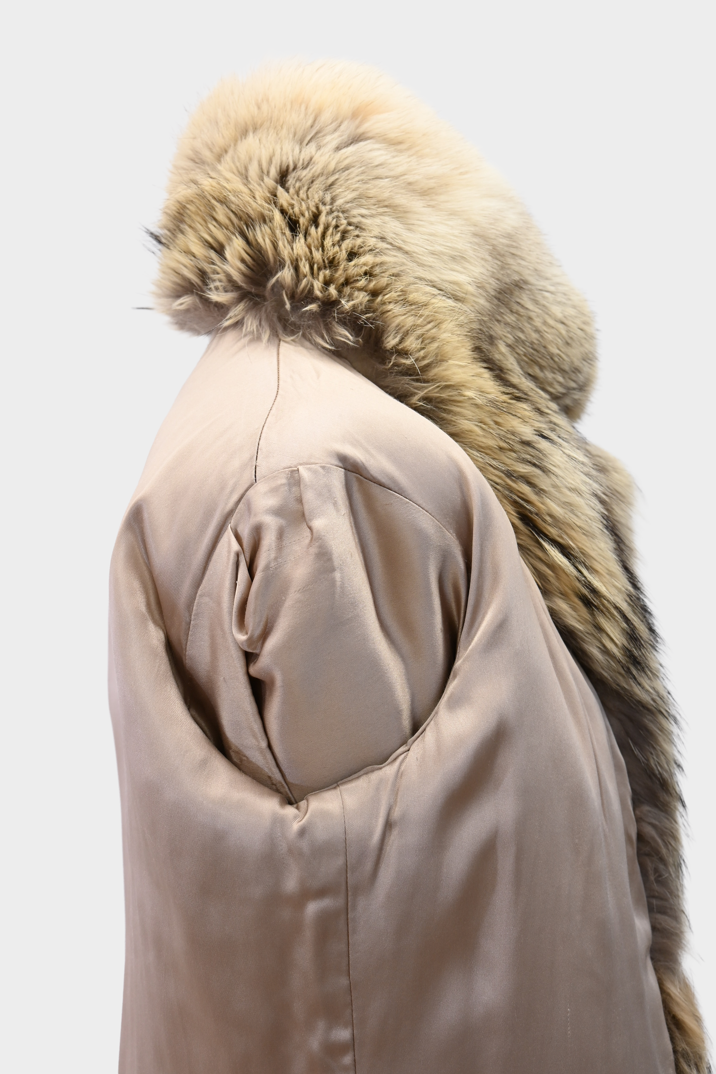 Coyote Fur Coat with Shawl Collar