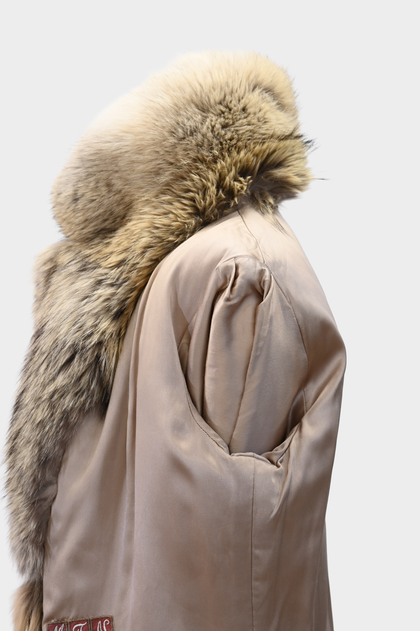 Coyote Fur Coat with Shawl Collar