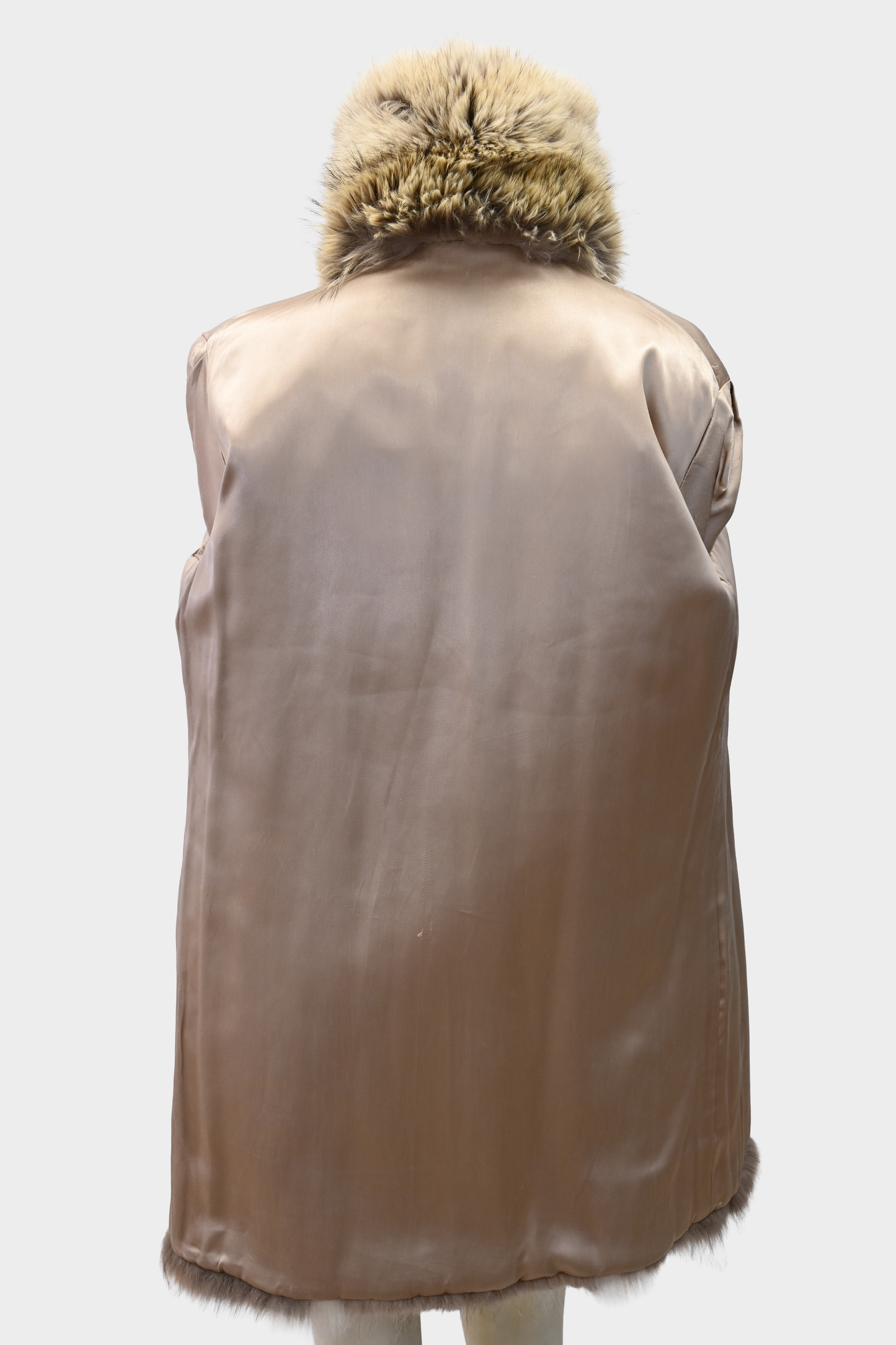 Coyote Fur Coat with Shawl Collar