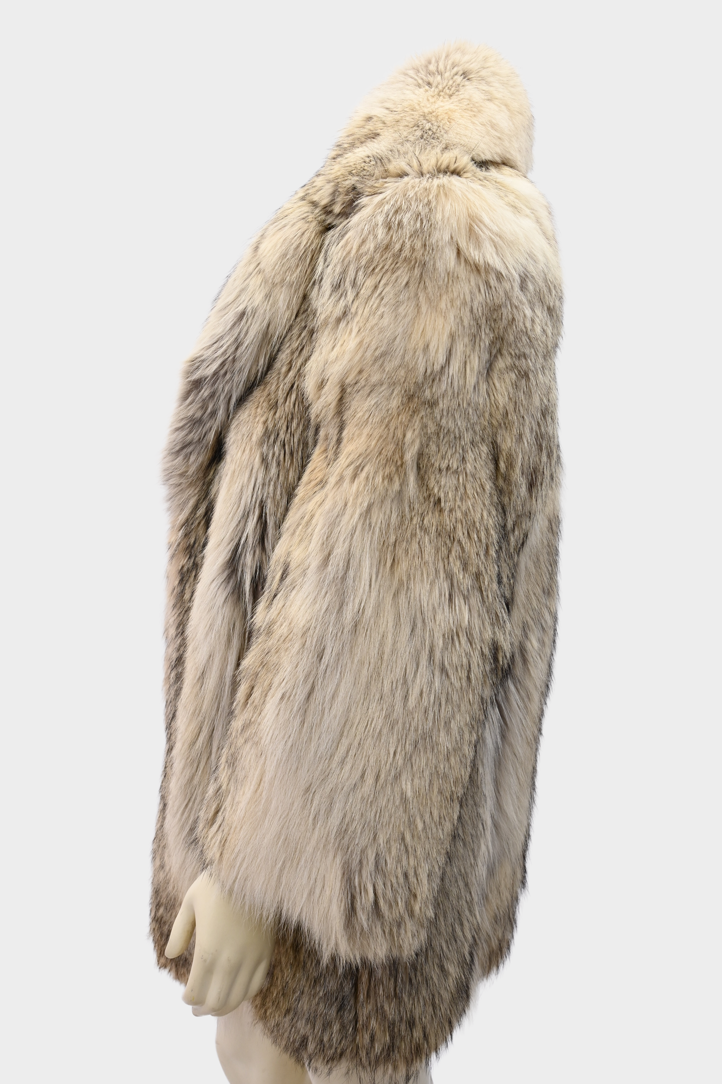 Coyote Fur Coat with Shawl Collar