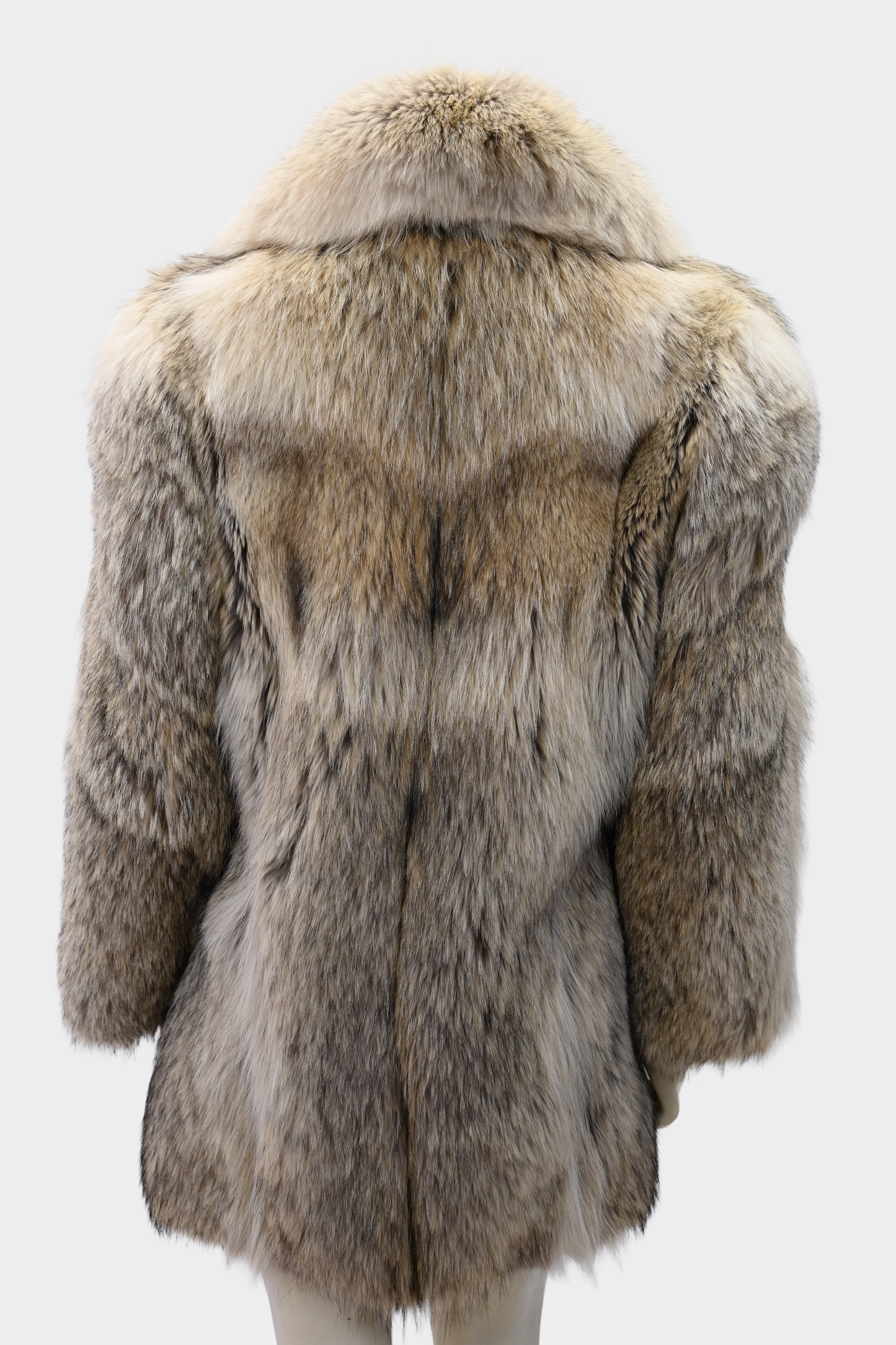Coyote Fur Coat with Shawl Collar