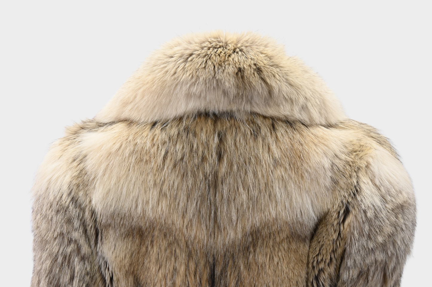 Coyote Fur Coat with Shawl Collar