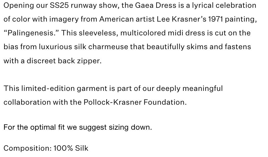 Ulla Johnson Gaea Palingenesis Runway Opening Look Silk Dress