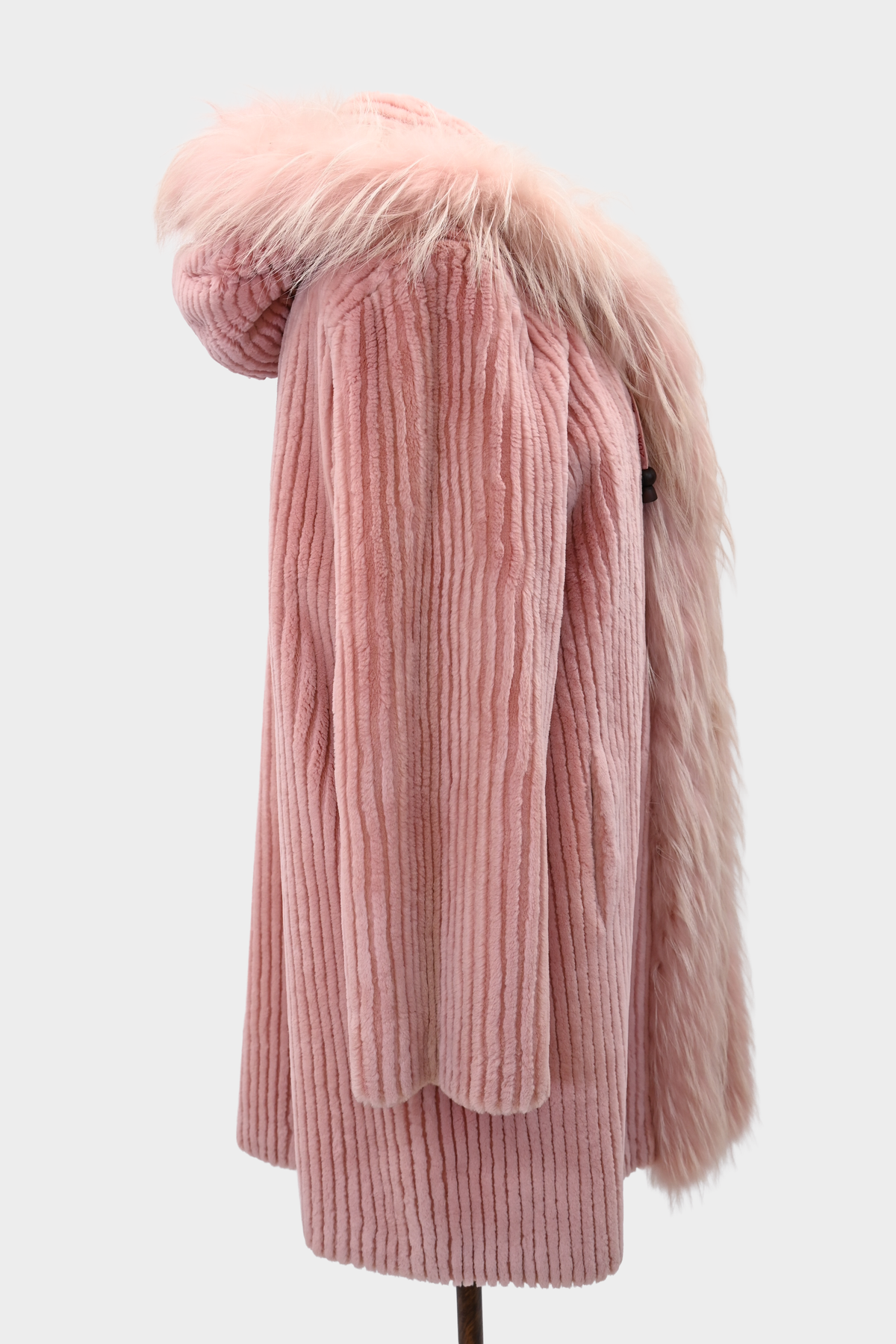 Zuki Sheared Beaver & Feathered Fox Fur Coat