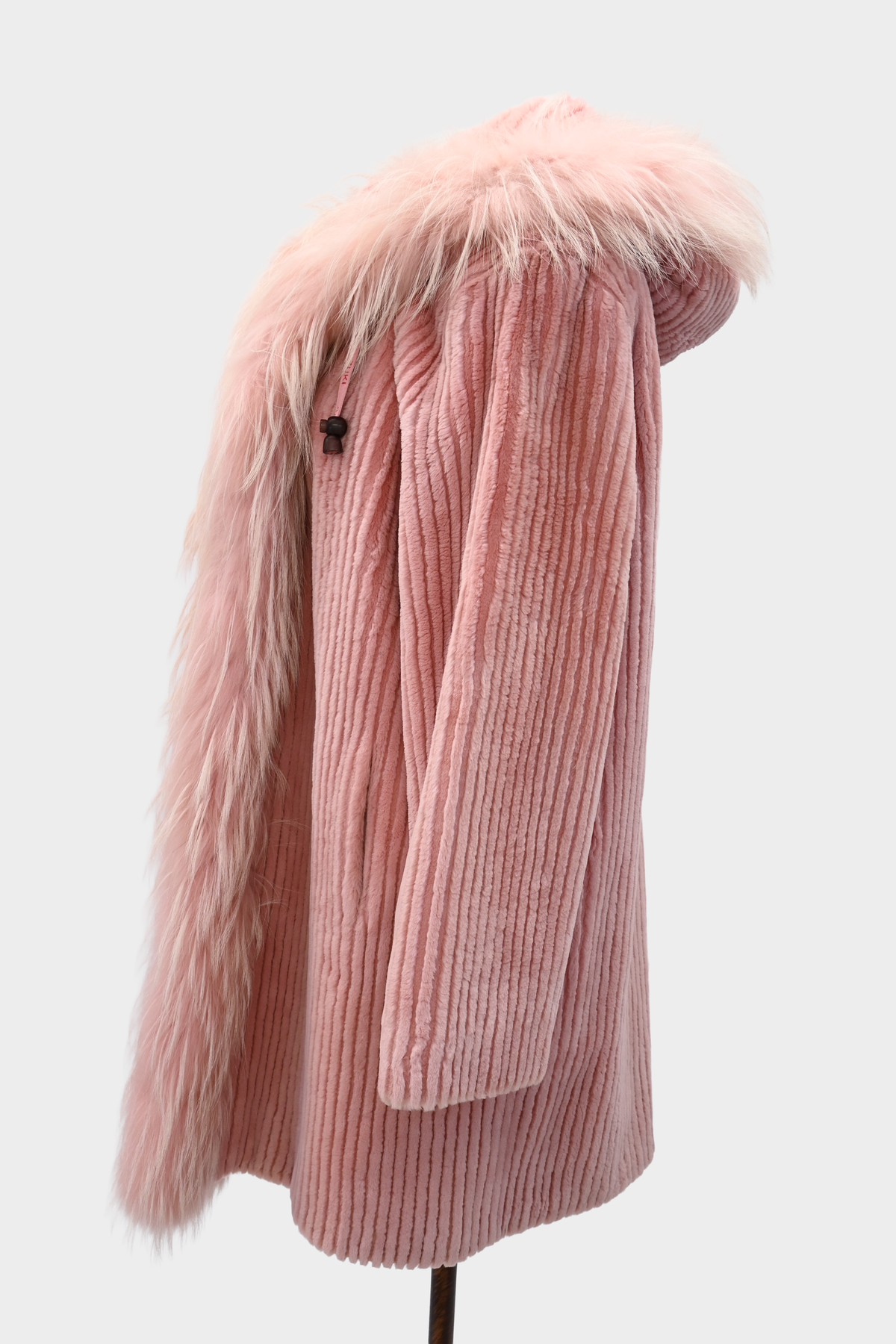 Zuki Sheared Beaver & Feathered Fox Fur Coat