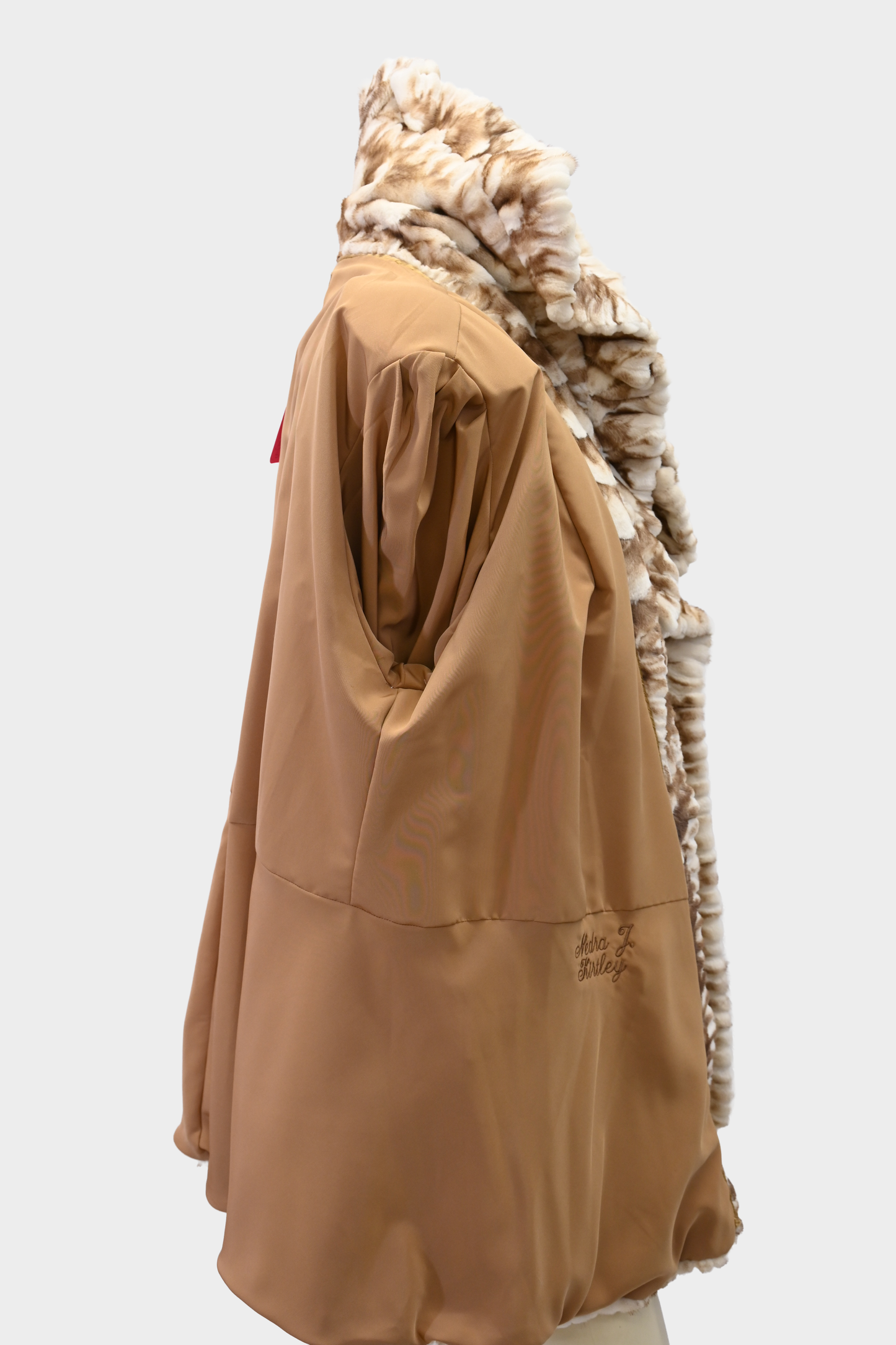 Elan Furs Two-Tone Sheared Mink Ruffle Jacket