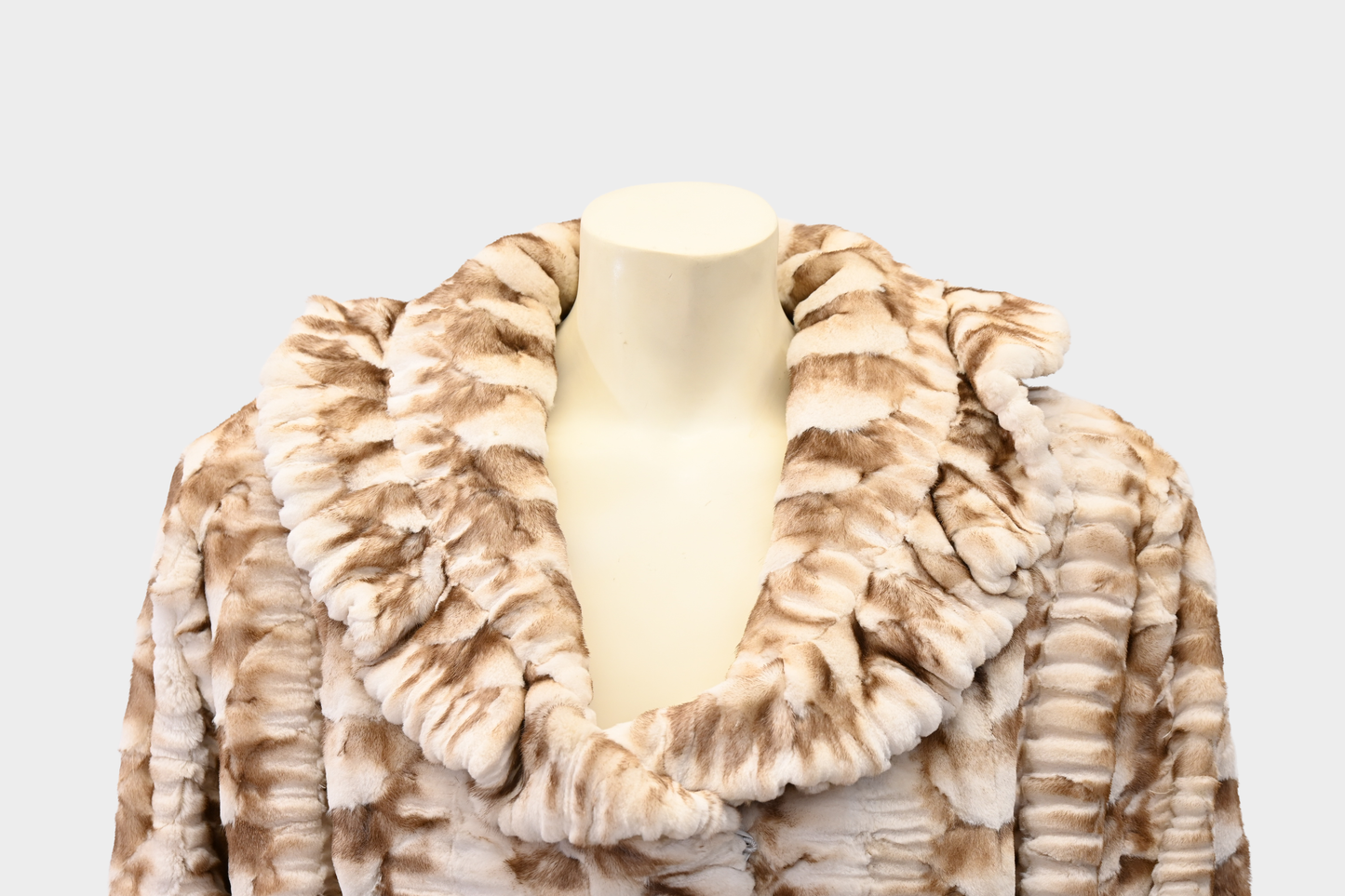 Elan Furs Two-Tone Sheared Mink Ruffle Jacket