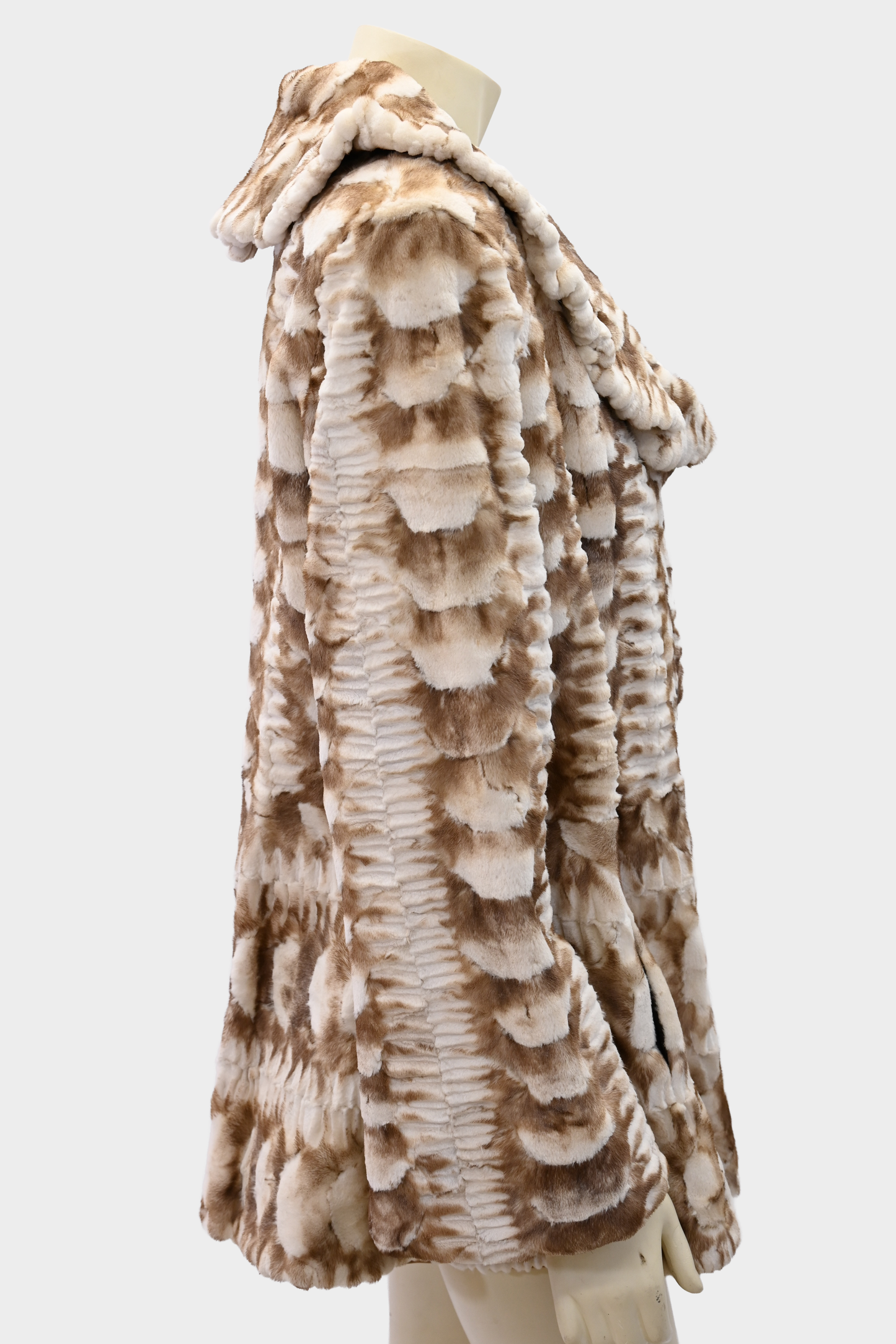 Elan Furs Two-Tone Sheared Mink Ruffle Jacket