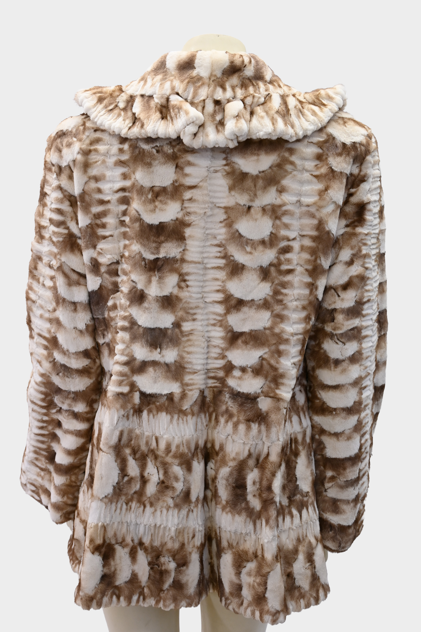Elan Furs Two-Tone Sheared Mink Ruffle Jacket