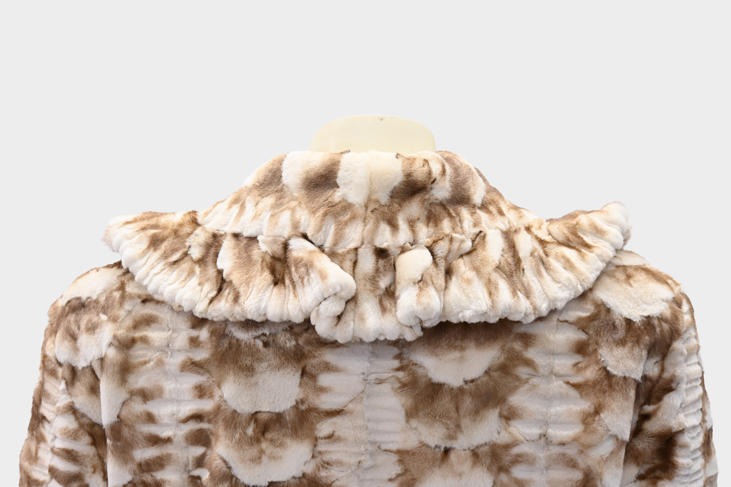 Elan Furs Two-Tone Sheared Mink Ruffle Jacket